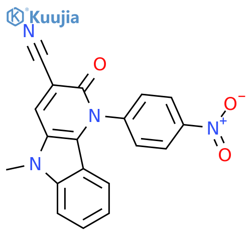 1H-Pyrido[3,2-b]indole-3-carbonitrile,2,5-dihydro-5-methyl-1-(4-nitrophenyl)-2-oxo- structure