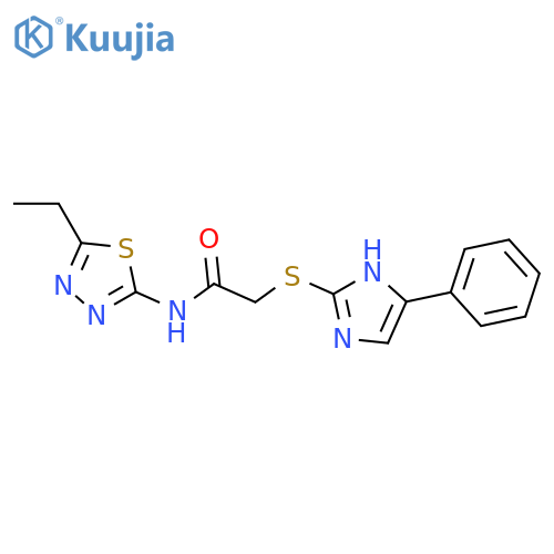 N-(5-ethyl-1,3,4-thiadiazol-2-yl)-2-[(5-phenyl-1H-imidazol-2-yl)sulfanyl]acetamide structure