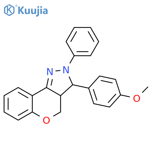 [1]Benzopyrano[4,3-c]pyrazole,2,3,3a,4-tetrahydro-3-(4-methoxyphenyl)-2-phenyl- structure