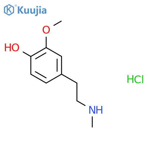 2-methoxy-4-2-(methylamino)ethylphenol hydrochloride structure