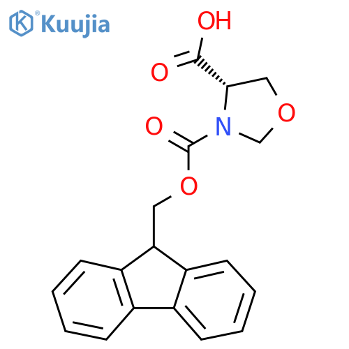 (4S)-3-(9H-Fluoren-9-ylmethoxycarbonyl)-1,3-oxazolidine-4-carboxylic acid structure