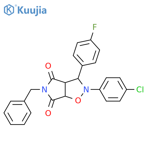 5-benzyl-2-(4-chlorophenyl)-3-(4-fluorophenyl)-hexahydro-2H-pyrrolo3,4-d1,2oxazole-4,6-dione structure