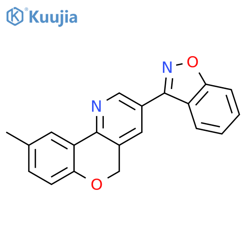 5H-[1]Benzopyrano[4,3-b]pyridine, 3-(1,2-benzisoxazol-3-yl)-9-methyl- structure