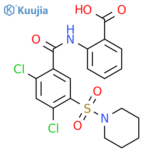 Benzoic acid, 2-[[2,4-dichloro-5-(1-piperidinylsulfonyl)benzoyl]amino]- structure