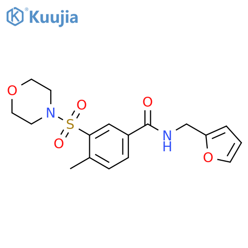 N-(furan-2-yl)methyl-4-methyl-3-(morpholine-4-sulfonyl)benzamide structure