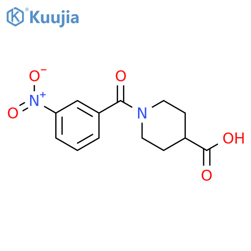 1-(3-Nitrobenzoyl)-4-Piperidinecarboxylic Acid structure