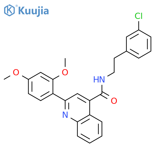<br>2-(2,4-Dimethoxy-phenyl)-quinoline-4-carboxylic acid [2-(3-chloro-phenyl)-e thyl]-amide structure