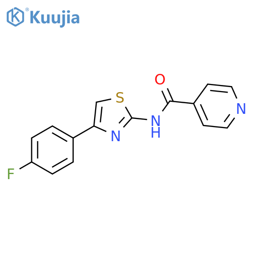 N-4-(4-fluorophenyl)-1,3-thiazol-2-ylpyridine-4-carboxamide structure
