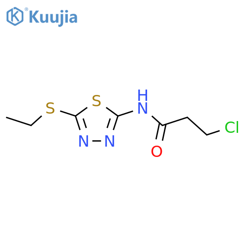 3-Chloro-N-[5-(ethylsulfanyl)-1,3,4-thiadiazol-2-yl]propanamide structure