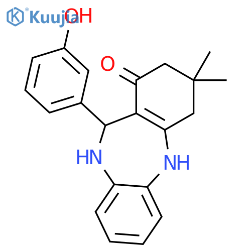 <br>11-(3-Hydroxy-phenyl)-3,3-dimethyl-2,3,4,5,10,11-hexahydro-dibenzo[b,e][1,4 ]diazepin-1-one structure