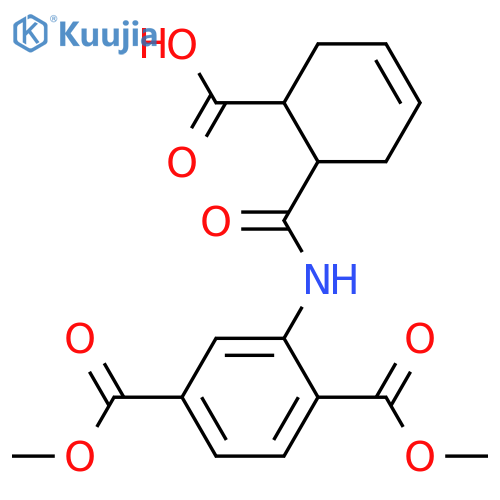 <br>6-({[2,5-bis(methoxycarbonyl)phenyl]amino}carbonyl)-3-cyclohexene-1-carboxy lic acid structure