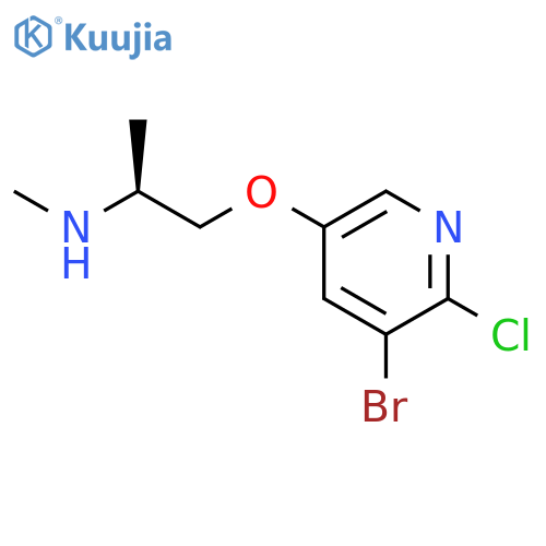 2-Propanamine, 1-[(5-bromo-6-chloro-3-pyridinyl)oxy]-N-methyl-, (2S)- structure
