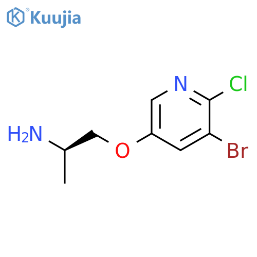 2-Propanamine, 1-[(5-bromo-6-chloro-3-pyridinyl)oxy]-, (2R)- structure