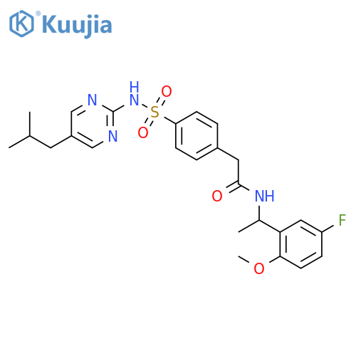Benzeneacetamide,N-[(1S)-1-(5-fluoro-2-methoxyphenyl)ethyl]-4-[[[5-(2-methylpropyl)-2-pyrimidinyl]amino]sulfonyl]- structure