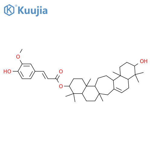 2-Propenoic acid, 3-(4-hydroxy-3-methoxyphenyl)-, (3S,4aR,6aS,9aR,11S,13aR,13bS,15aS,15bR)-2,3,4,4a,5,6,6a,7,9,9a,10,11,12,13,13a,13b,14,15,15a,15a-eicosahydro-11-hydroxy-4,4,6a,10,10,13a,15b-heptamethyl-1H-cyclohepta[1,2-a:5,4-a']dinaphthalen-3-yl ester, (2E)- (9CI) structure