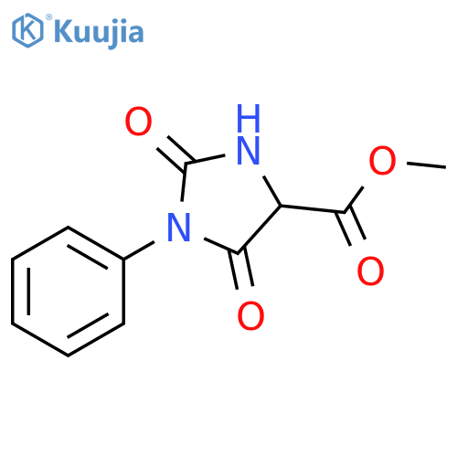4-Imidazolidinecarboxylic acid, 2,5-dioxo-1-phenyl-, methyl ester structure
