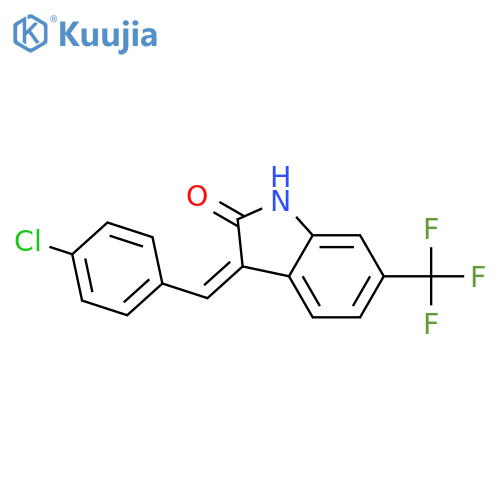 3-(4-chlorobenzylidene)-6-(trifluoromethyl)-1,3-dihydro-2H-indol-2-one structure
