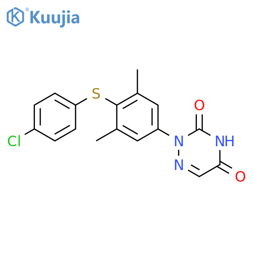 1,2,4-Triazine-3,5(2H,4H)-dione,2-[4-[(4-chlorophenyl)thio]-3,5-dimethylphenyl]- structure