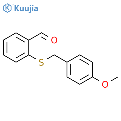 Benzaldehyde, 2-[[(4-methoxyphenyl)methyl]thio]- structure