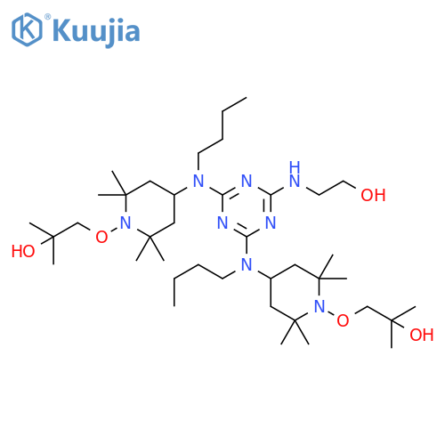 2-Propanol,1,1'-[[6-[(2-hydroxyethyl)amino]-1,3,5-triazine-2,4-diyl]bis[(butylimino)(2,2,6,6-tetramethyl-4,1-piperidinediyl)oxy]]bis[2-methyl- structure