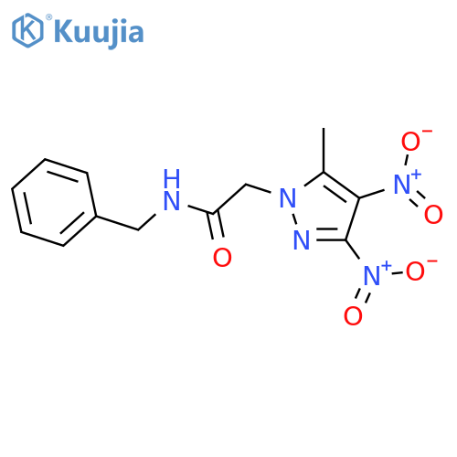 N-benzyl-2-(5-methyl-3,4-dinitro-1H-pyrazol-1-yl)acetamide structure