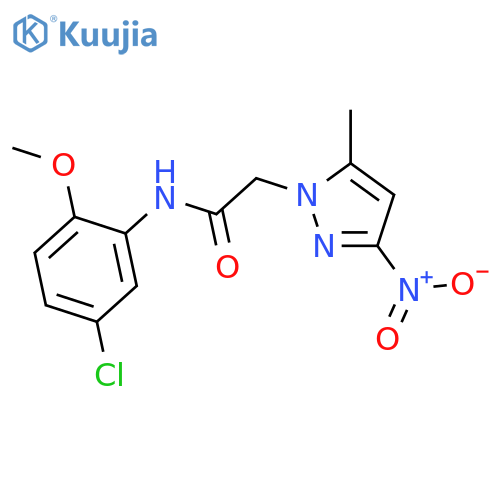 N-(5-chloro-2-methoxyphenyl)-2-(5-methyl-3-nitro-1H-pyrazol-1-yl)acetamide structure