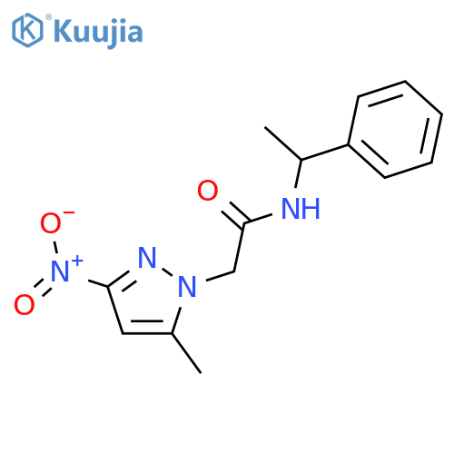 2-(5-Methyl-3-nitro-pyrazol-1-yl)-N-(1-phenyl-ethyl)-acetamide structure