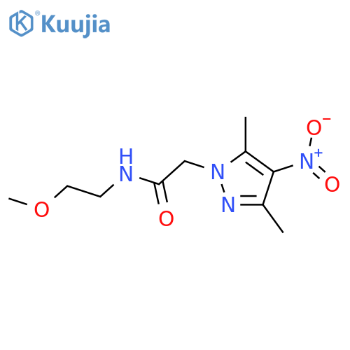 2-(3,5-Dimethyl-4-nitro-pyrazol-1-yl)-N-(2-methoxy-ethyl)-acetamide structure