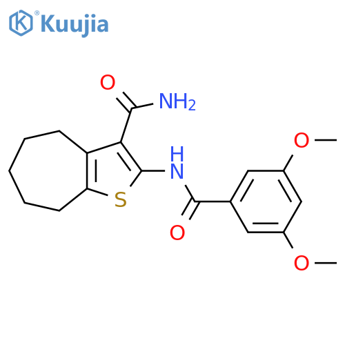 2-(3,5-dimethoxybenzamido)-4H,5H,6H,7H,8H-cycloheptabthiophene-3-carboxamide structure