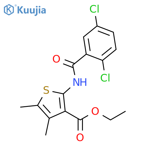ethyl 2-(2,5-dichlorobenzamido)-4,5-dimethylthiophene-3-carboxylate structure