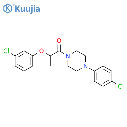 1-[2-(3-chlorophenoxy)propanoyl]-4-(4-chlorophenyl)piperazine structure
