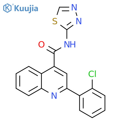 2-(2-chlorophenyl)-N-(1,3,4-thiadiazol-2-yl)-4-quinolinecarboxamide structure