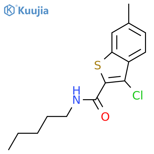 3-chloro-6-methyl-N-pentyl-1-benzothiophene-2-carboxamide structure