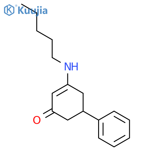 3-(pentylamino)-5-phenyl-2-cyclohexen-1-one structure