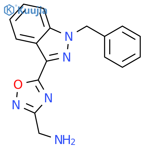 1,2,4-Oxadiazole-3-methanamine, 5-[1-(phenylmethyl)-1H-indazol-3-yl]- structure