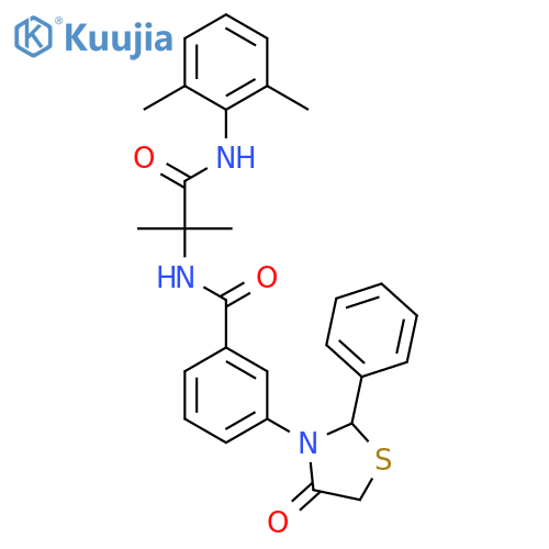 Benzamide,N-[2-[(2,6-dimethylphenyl)amino]-1,1-dimethyl-2-oxoethyl]-3-(4-oxo-2-phenyl-3-thiazolidinyl)- structure