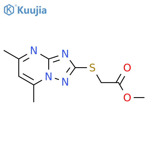 Acetic acid, [(5,7-dimethyl[1,2,4]triazolo[1,5-a]pyrimidin-2-yl)thio]-,methyl ester structure