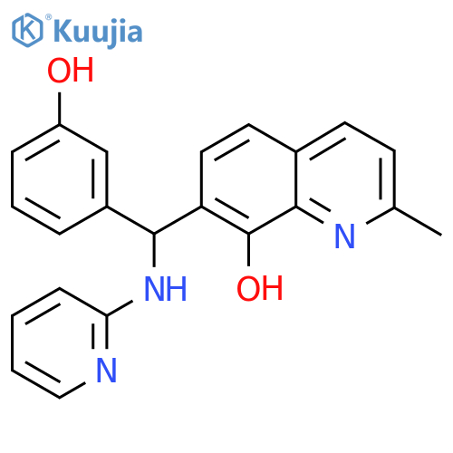 7-(3-hydroxyphenyl)(pyridin-2-yl)aminomethyl-2-methylquinolin-8-ol structure