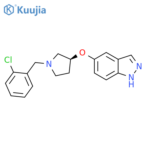 1H-Indazole, 5-[[(3S)-1-[(2-chlorophenyl)methyl]-3-pyrrolidinyl]oxy]- structure