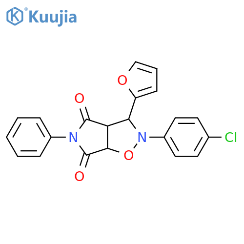 2-(4-chlorophenyl)-3-(furan-2-yl)-5-phenyl-hexahydro-2H-pyrrolo3,4-d1,2oxazole-4,6-dione structure