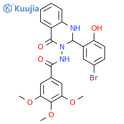 <br>N-(2-(5-bromo-2-hydroxyphenyl)-4-oxo-1,4-dihydro-3(2H)-quinazolinyl)-3,4,5- trimethoxybenzamide structure
