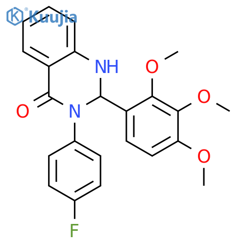 <br>3-(4-Fluoro-phenyl)-2-(2,3,4-trimethoxy-phenyl)-2,3-dihydro-1H-quinazolin-4 -one structure