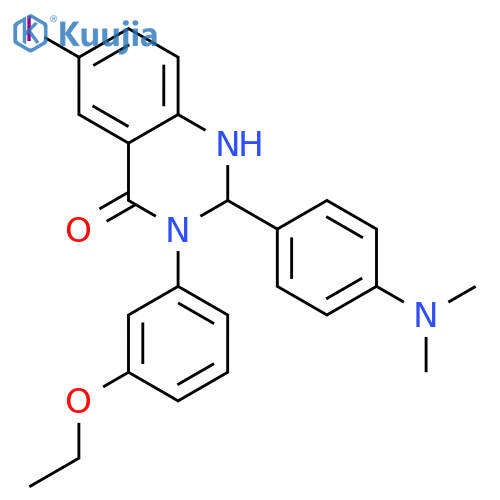 <br>2-(4-Dimethylamino-phenyl)-3-(3-ethoxy-phenyl)-6-iodo-2,3-dihydro-1H-quinaz olin-4-one structure