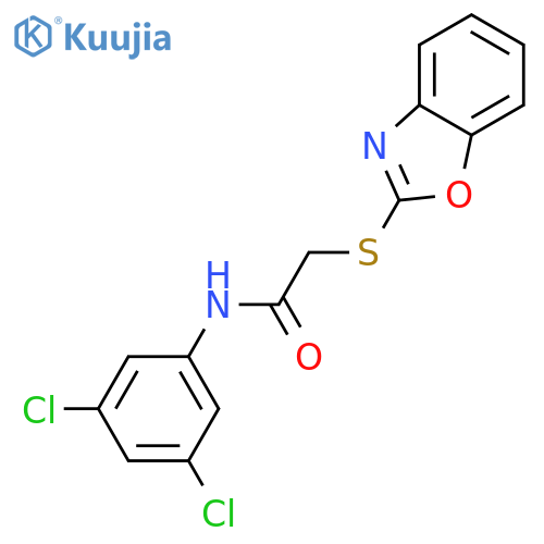 2-(1,3-benzoxazol-2-ylsulfanyl)-N-(3,5-dichlorophenyl)acetamide structure