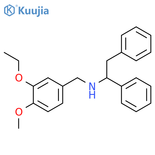 (1,2-Diphenyl-ethyl)-(3-ethoxy-4-methoxy-benzyl)-amine structure