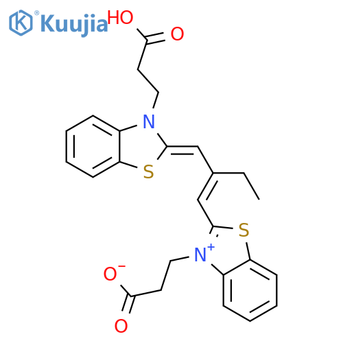 hydrogen 3-(2-carboxylatoethyl)-2-[2-[[3-(2-carboxylatoethyl)-3H-benzothiazol-2-ylidene]methyl]but-1-enyl]benzothiazolium structure