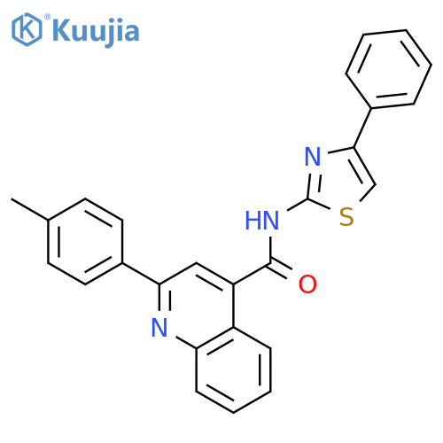 2-(4-methylphenyl)-N-(4-phenyl-1,3-thiazol-2-yl)quinoline-4-carboxamide structure