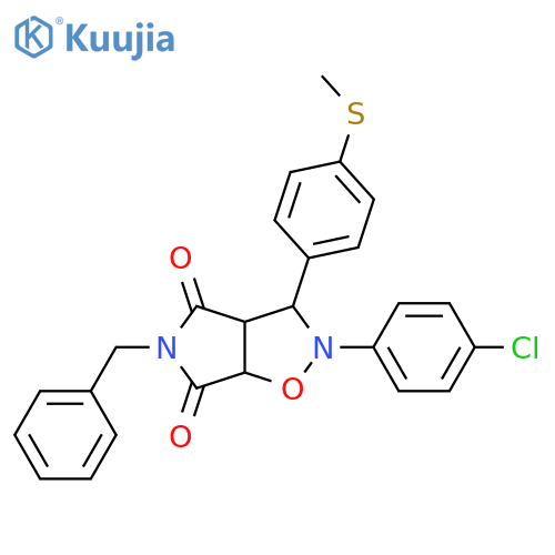 5-benzyl-2-(4-chlorophenyl)-3-4-(methylsulfanyl)phenyl-hexahydro-2H-pyrrolo3,4-d1,2oxazole-4,6-dione structure