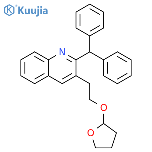 Quinoline, 2-(diphenylmethyl)-3-[2-[(tetrahydro-2-furanyl)oxy]ethyl]- structure