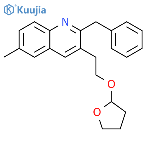 Quinoline,6-methyl-2-(phenylmethyl)-3-[2-[(tetrahydro-2-furanyl)oxy]ethyl]- structure